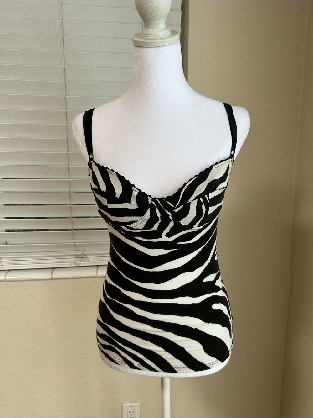 VINTAGE Dolce & Gabbana Zebra Print Camisole Top